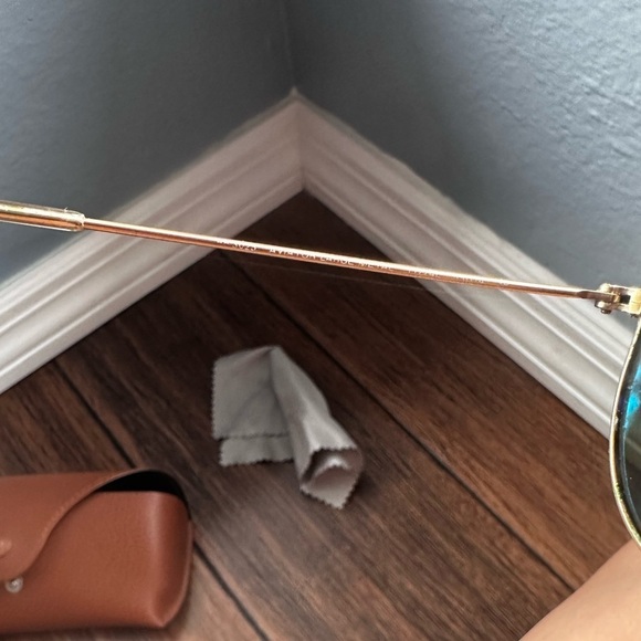 Ray Ban Blue Mirrored Gold Sunglasses Large aviator pilot sunglasses polarized - Picture 9 of 16